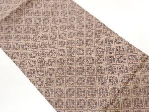 襷に花々模様織出し全通袋帯